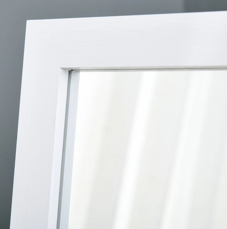 Specchio da terra ULEVR 37x37x154 cm, installazione a parete o freestanding, cornice bianca in MDF