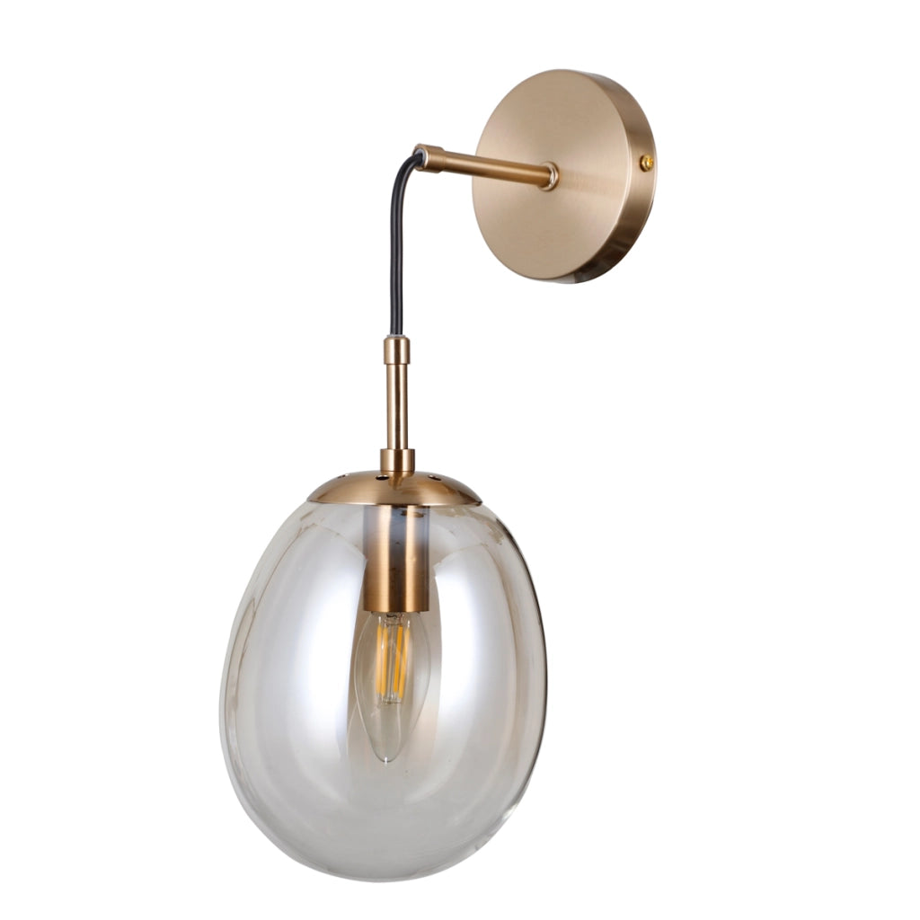 Applique moderna oro vetro ambra 1xE14 5W Italux Meolo