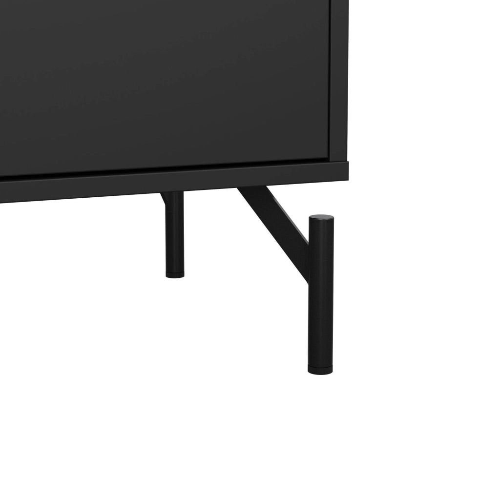 Credenza Begawan, Buffet da soggiorno, Madia da salotto, Dispensa da cucina, 139x40 h77 cm, Nero