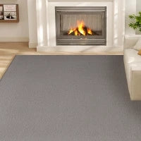 Tappeto da soggiorno, lavabile in lavatrice e antiscivolo, 200 x 140 cm, Grigio chiaro