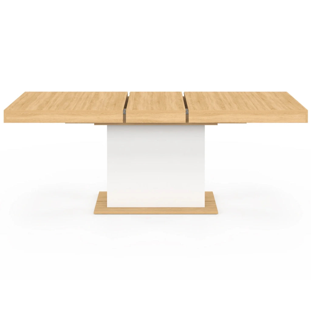 IDMarket - Tavolo da pranzo rettangolare allungabile EDEN 6-10 persone in legno e bianco 160-200 cm