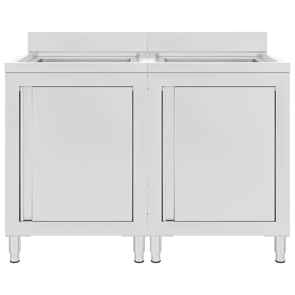 Set di 2 lavelli da cucina professionali 96 cm acciaio inox 02_0000725