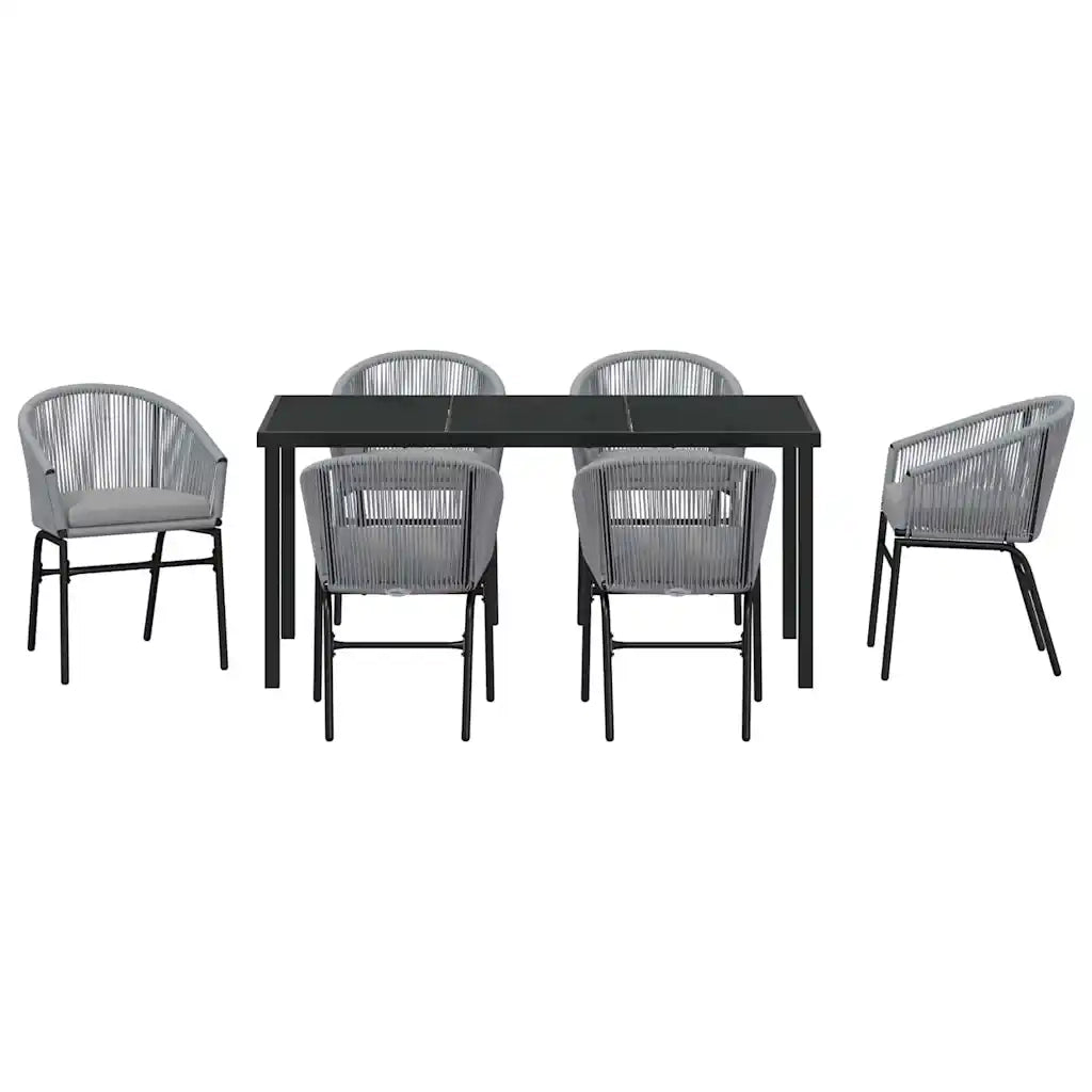 Set da Pranzo per Giardino 7 pcs Antracite