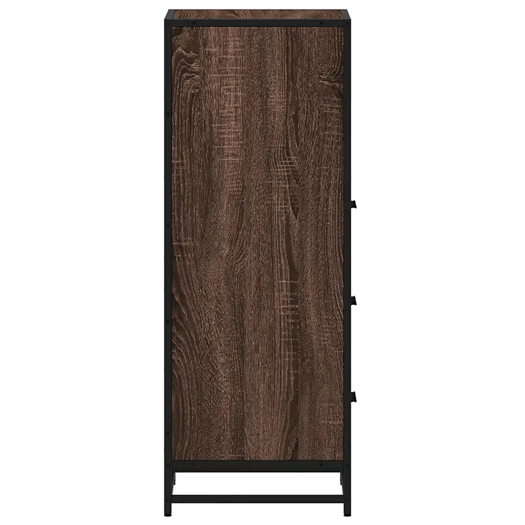 Armadietto Bagno Rovere Marrone 35x37,5x100cm Legno Multistrato