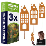 KADAX Ozdoba cortenowa Domy P25727 K16456 ZESTAW 1 PACZKA = 1 SZT !!!!