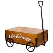 Carriola in legno e metallo con maniglia di traino 63x39,5x72h cm