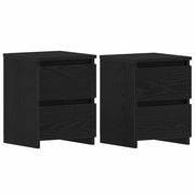 Set di 2 Comodini | Armadio da Notte | Mobiletto da notte con cassetto Rovere Nero 30 x 30 x 40 cm