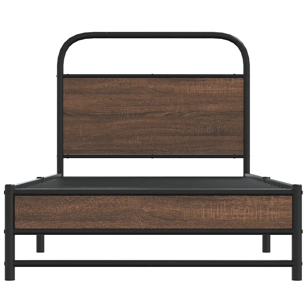 vidaXL Giroletto senza Materasso Rovere Marrone 90x200cm in Truciolato