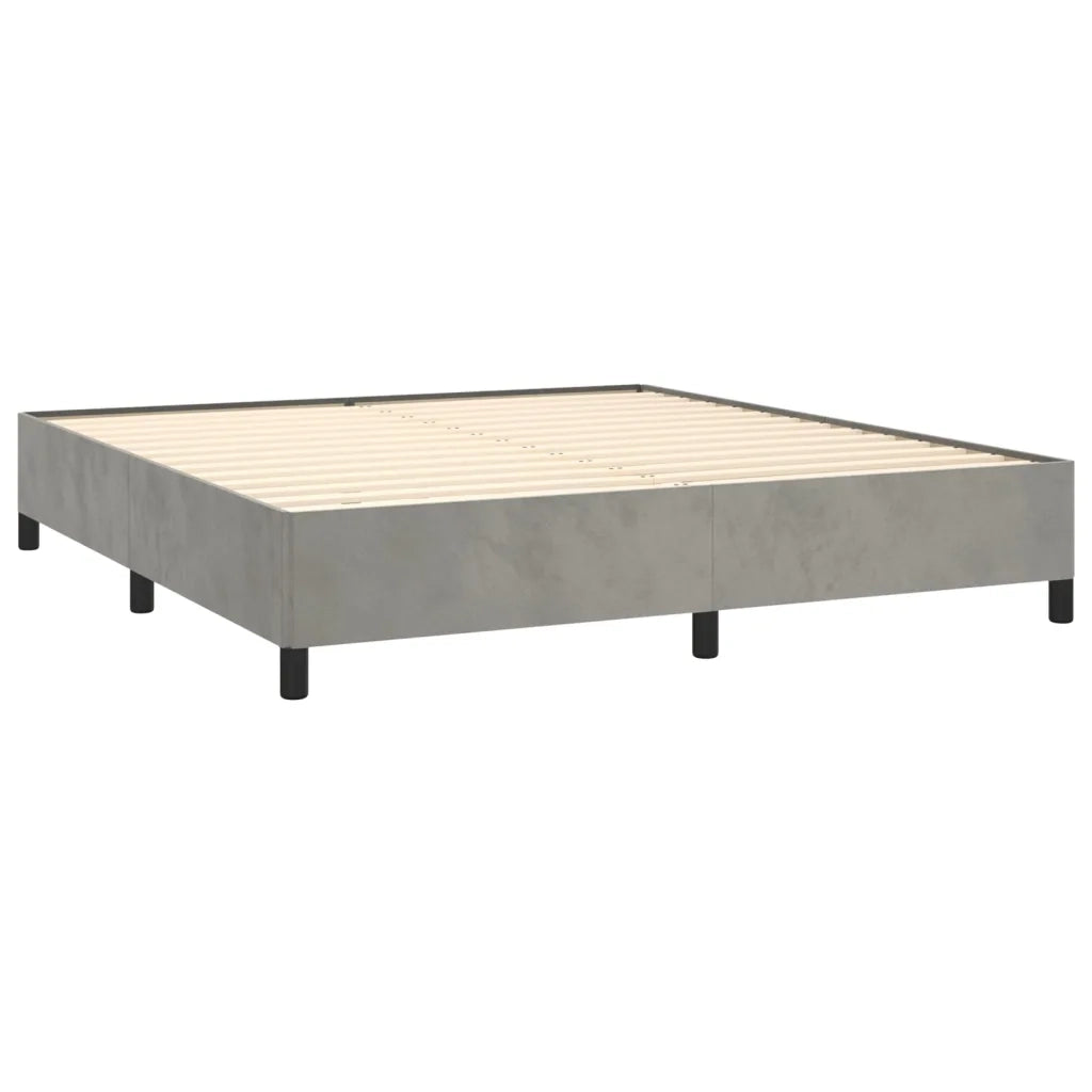 Giroletto senza Materasso Grigio Chiaro 180x200 cm Velluto 347336