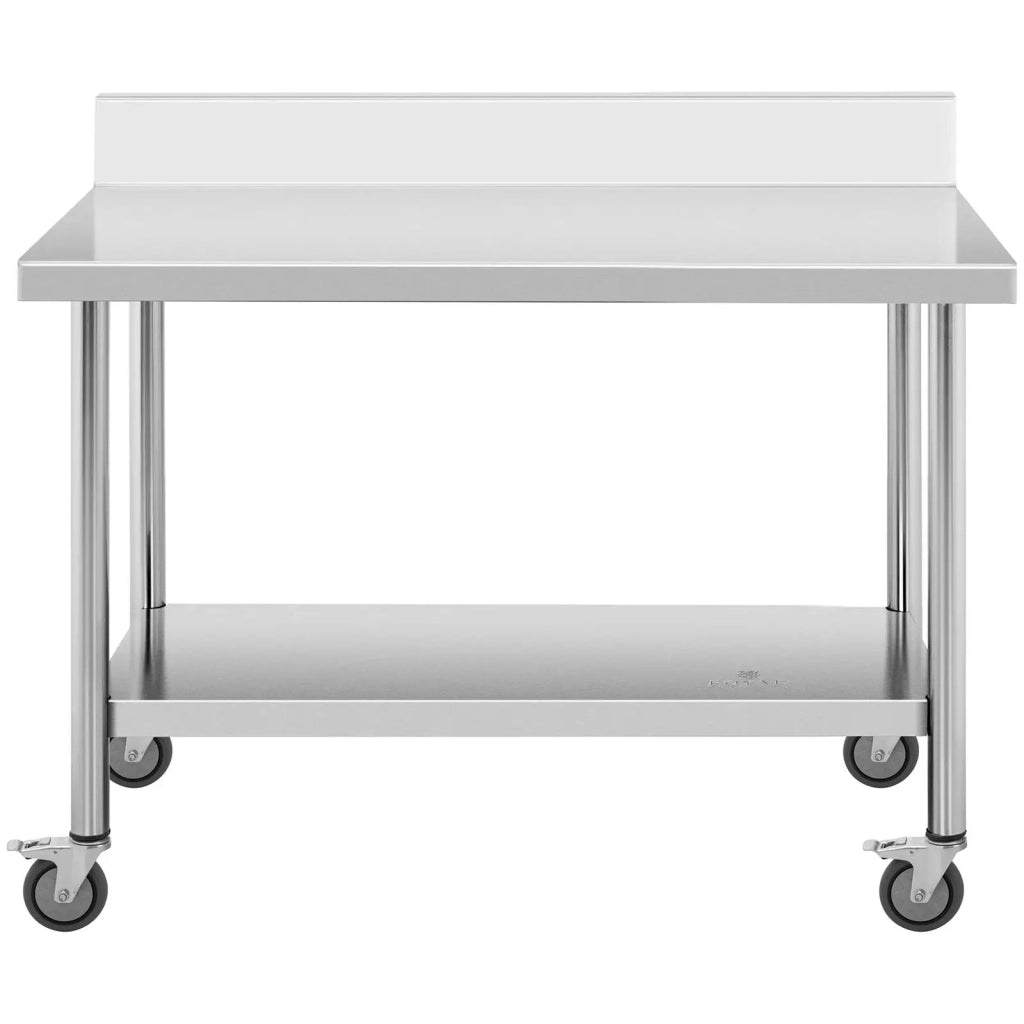 Tavolo da lavoro professionale da cucina Premium 60 x 120 cm 158 kg paraschizzi in acciaio inox 14_0010018
