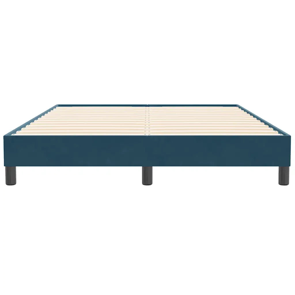 Giroletto senza Materasso-Struttura Letto Blu Scuro 140x210 cm in Velluto