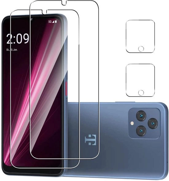 Protezione schermo per telefoni cellulari 9H - 2 pezzi - Protezione lente - Resistente ai graffi - Antimarcature - Incluso set di pulizia - Protezione schermo display