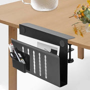 Organizzatore da ufficio multifunzionale con contenitore per penne per laptop - nero design semplice.