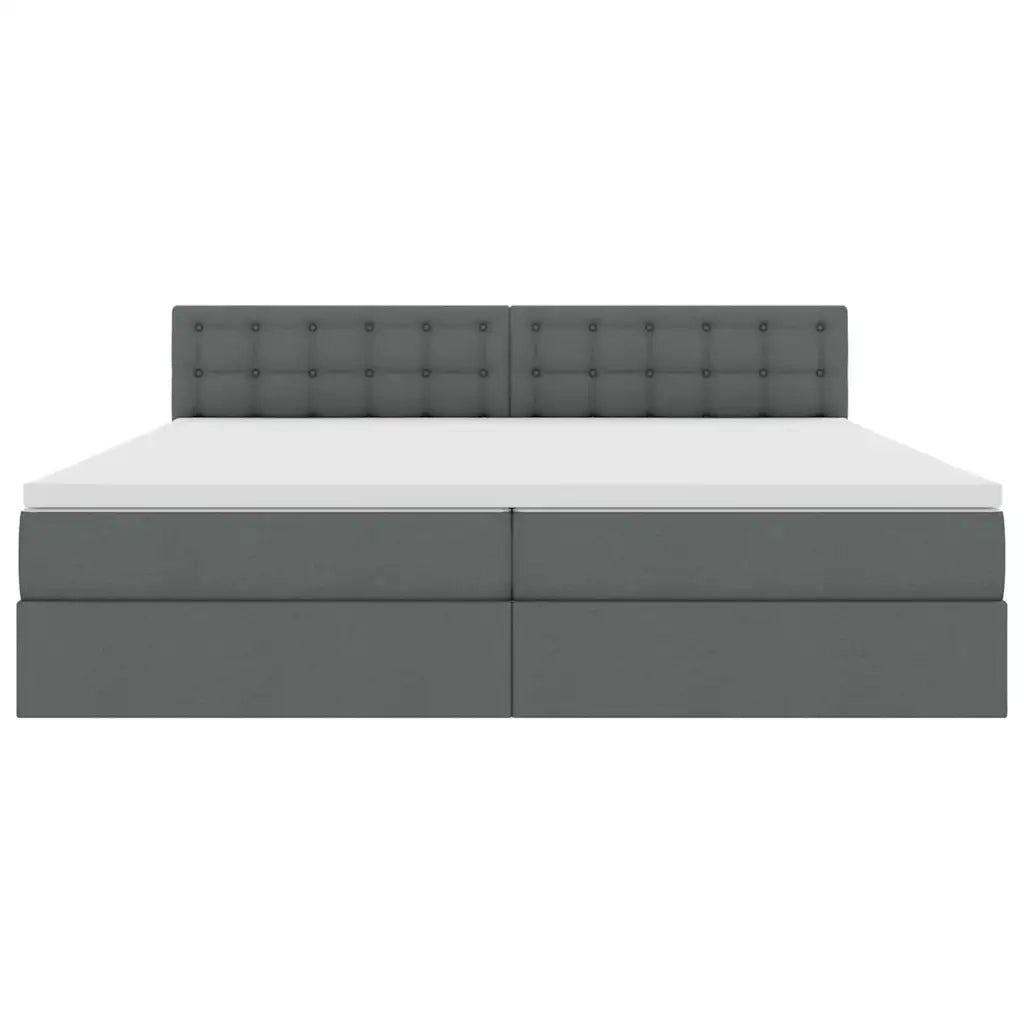 Letto con contenitore LED e materasso Grigio Scuro 200 x 200 cm
