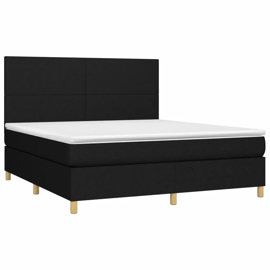 Giroletto a Molle con Materasso Nero 160x200 cm in Tessuto 3142187