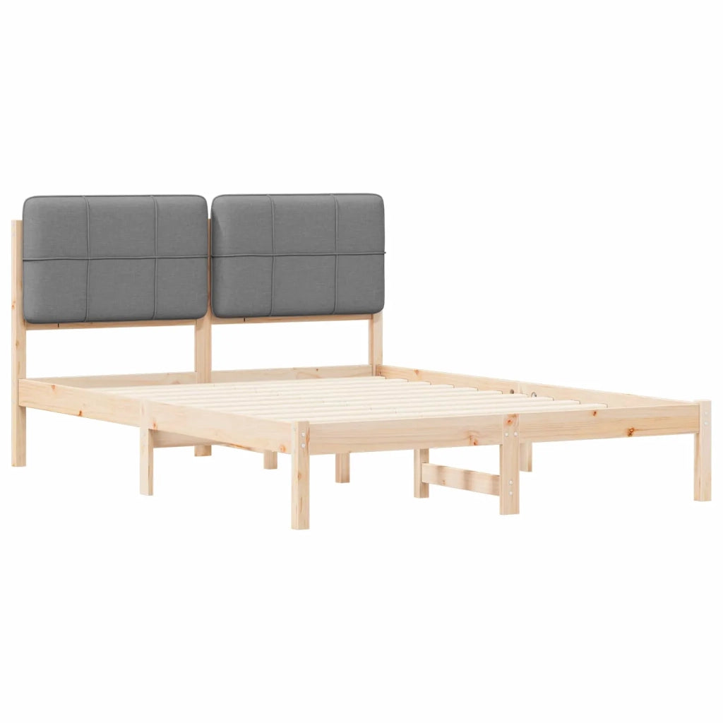 Letto con Testiera Rivestita Grigio chiaro 140 x 200 cm 877974