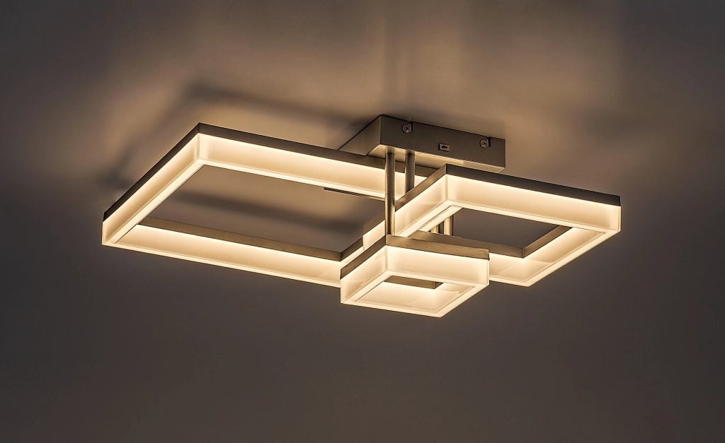 Plafoniera LED 22W CCT cromata geometrica Amilia Rabalux