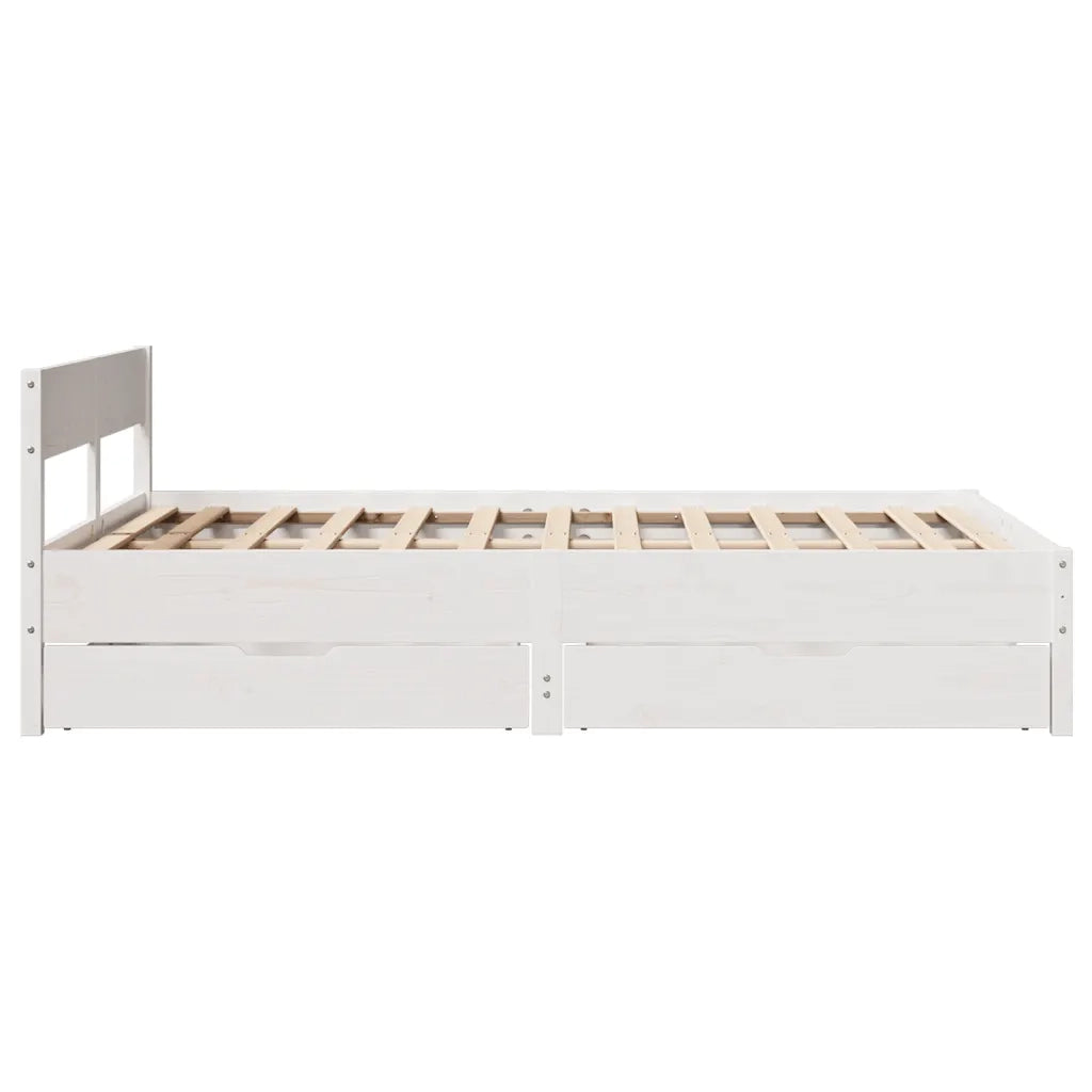 Letto senza Materasso Bianco 140x190 cm Legno Massello di Pino