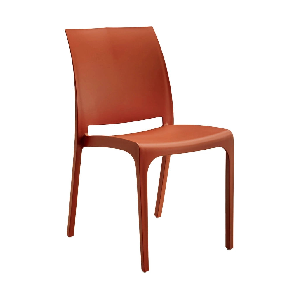 Sedia da esterno Camo, Seggiola da giardino, Seduta outdoor multiuso, Panchina da giardino, Made in Italy, 54x46 h80 cm, Rosso