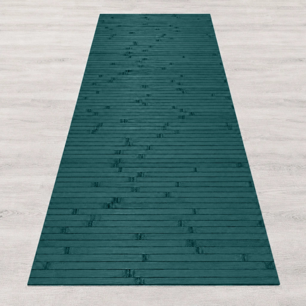 Tappeto Passatoia In Vero Bamboo Tappeto Cucina Ingresso In Legno Antiscivolo Aderente Lavabile E Antimacchia Tagliabile  Salvia - 50x400 cm