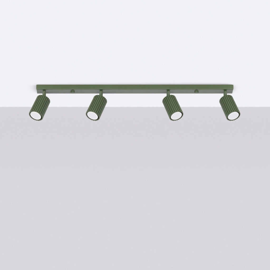 Plafoniera moderna oliva 81cm 4 spot GU10 Gravio Pure Lume