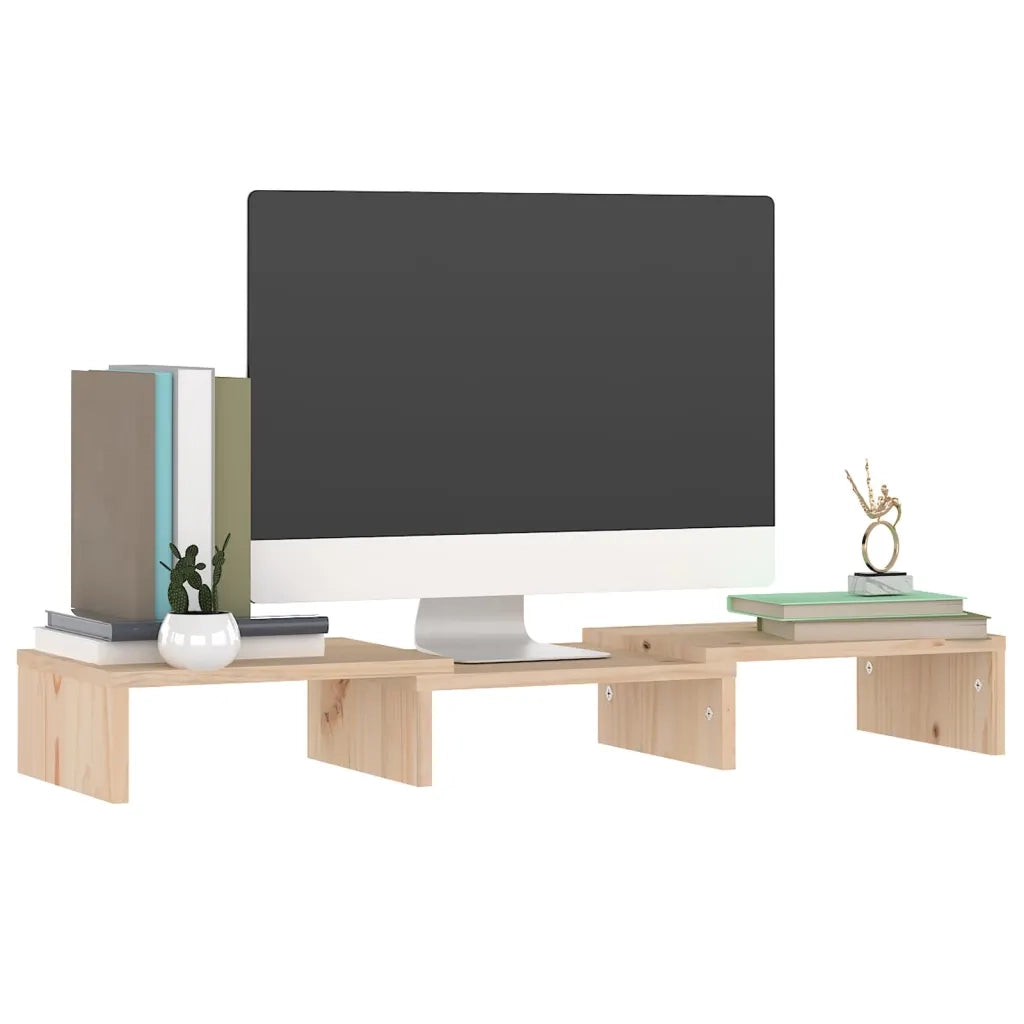 Supporto per Monitor 60x24x10,5 cm in Legno Massello di Pino 813934