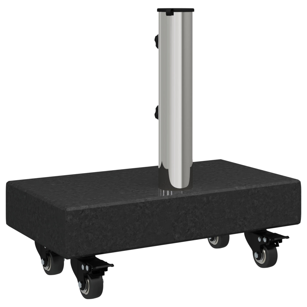 Base Ombrellone con Ruote per Pali Ã˜38/48mm Nera Granito 25 kg Rettangolare