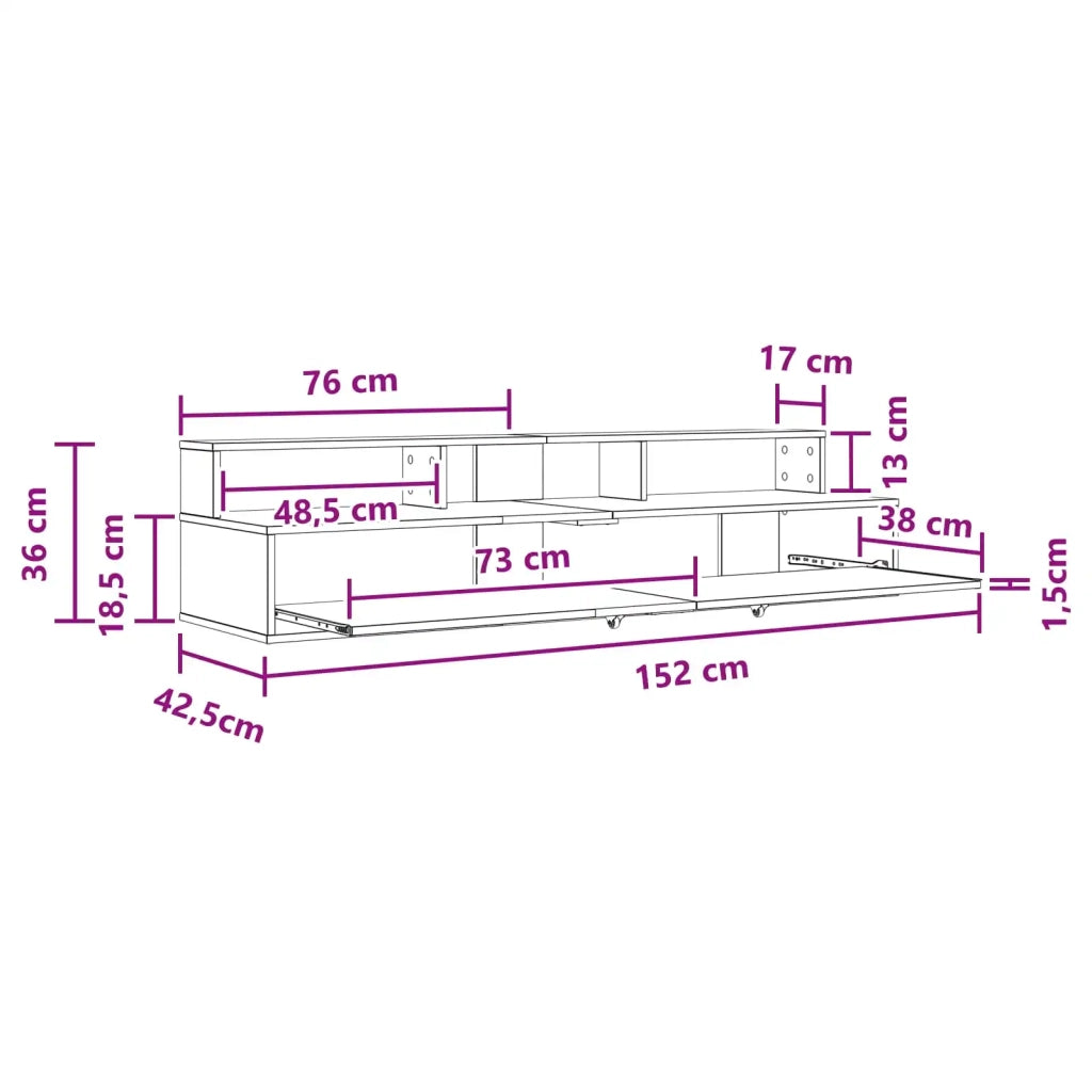 Scrivania studio Rovere Fumo 152 x 42,5 x 36 cm 8006720
