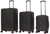 Set 3 Valigie Trolley Rigide in ABS 4 Ruote TSA Ravizzoni Fresh Antracite e Fucsia