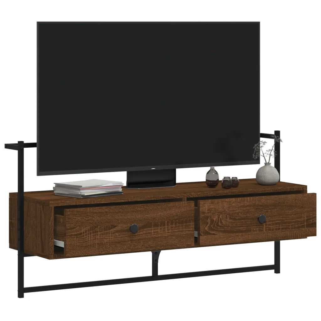 Mobile TV a Muro | Armadietto TV | Mobile Porta TV Rovere Marrone 100,5x30x51cm Legno Multistrato