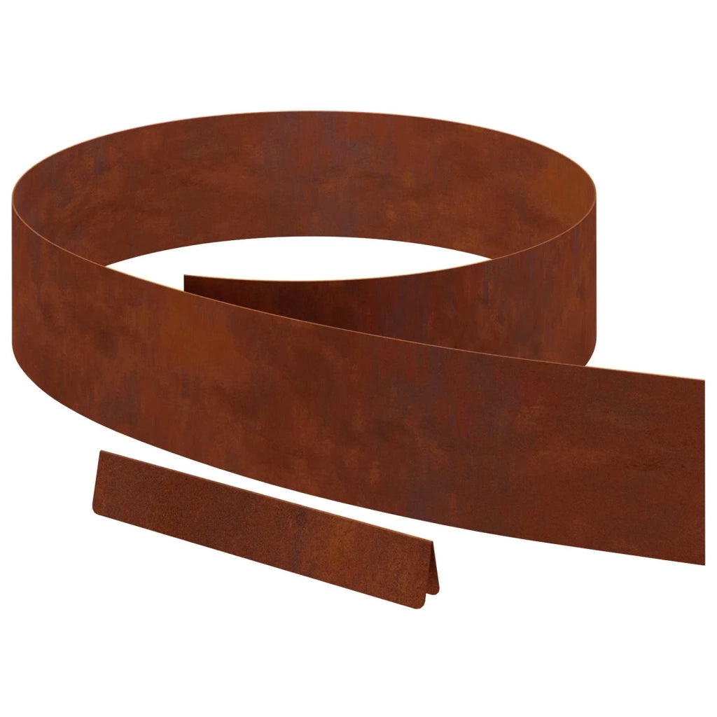 Bordura per Prato 4 pcs Ruggine 450 x 0.05 x 15 cm 868027
