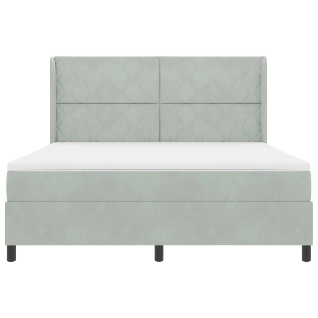 Letto a molle con testiera Grigio chiaro 180 x 200 cm Velluto 3343934