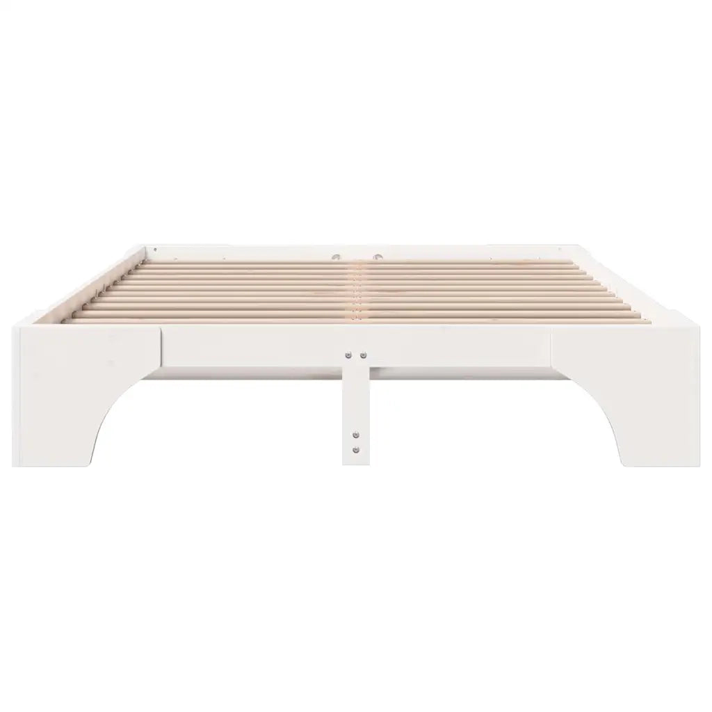 Struttura del letto Bianco 140 x 200 cm Pino massello 872945