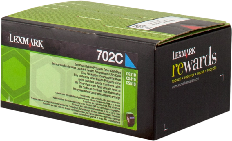 ORIGINAL Lexmark toner ciano 702C 70C20C0 ~1000 Seiten cartuccia di stampa riutilizzabile