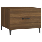 Tavolino da salotto | Tavolino da caff¨¨ | Tavolino da Soggiorno Gambe in Metallo Rovere Marrone 50x50x40 cm