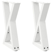 Gambe per Tavolino da Caff¨¨ 2 pz-Set di 2 Gamba per Tavolo Bianche 38x(42-43,3) cm Acciaio