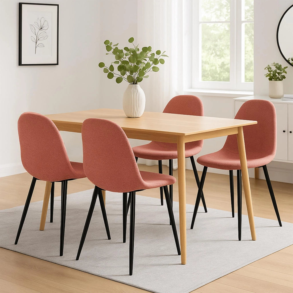 Set di 4 sedie per sala da pranzo in tessuto Napier 3