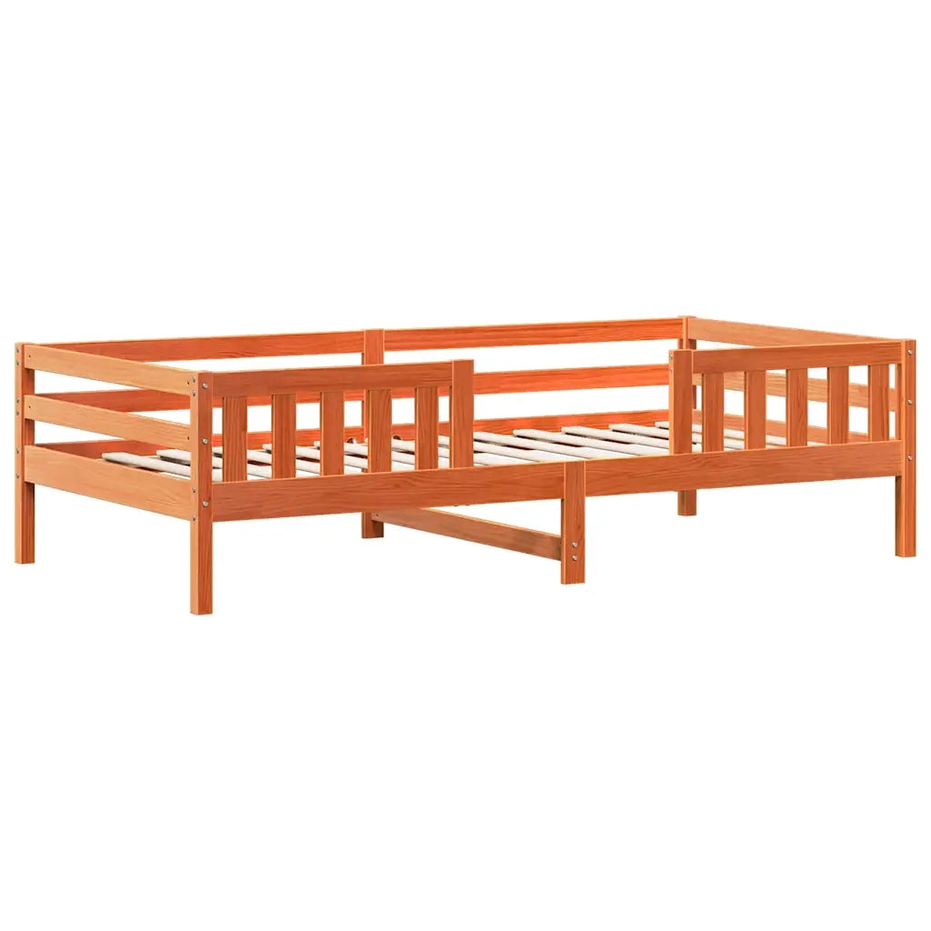 Letto senza Materasso Marrone Cera 100x200 cm in Legno di Pino