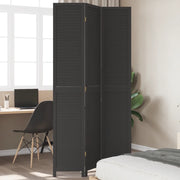 Divisorio Ambienti | Divider per stanze | Paravento 3 Pannelli Nero Legno Massello di Paulownia