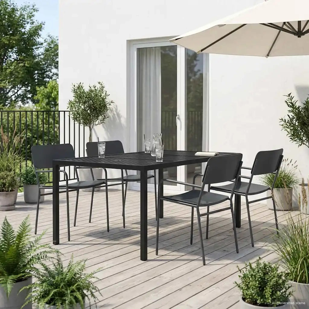 Set Mobili da Esterno 5 pz Antracite Acciaio 3422872