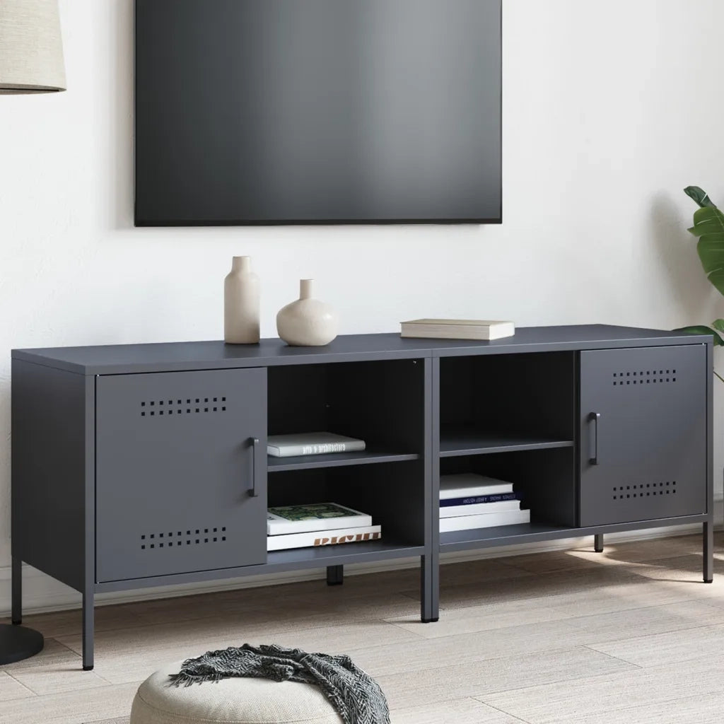 Mobili TV 2pz-Set di 2 Credenza per TV Antracite 68x39x50,5 cm in Acciaio 509918