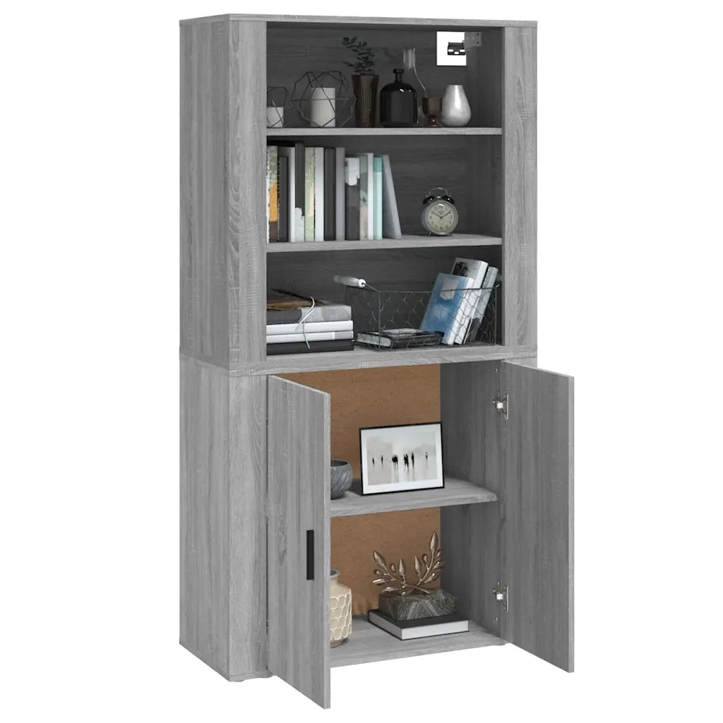 Credenza | Madia | Buffet da pranzo | Armadio da pranzo Grigio Sonoma in Legno Multistrato