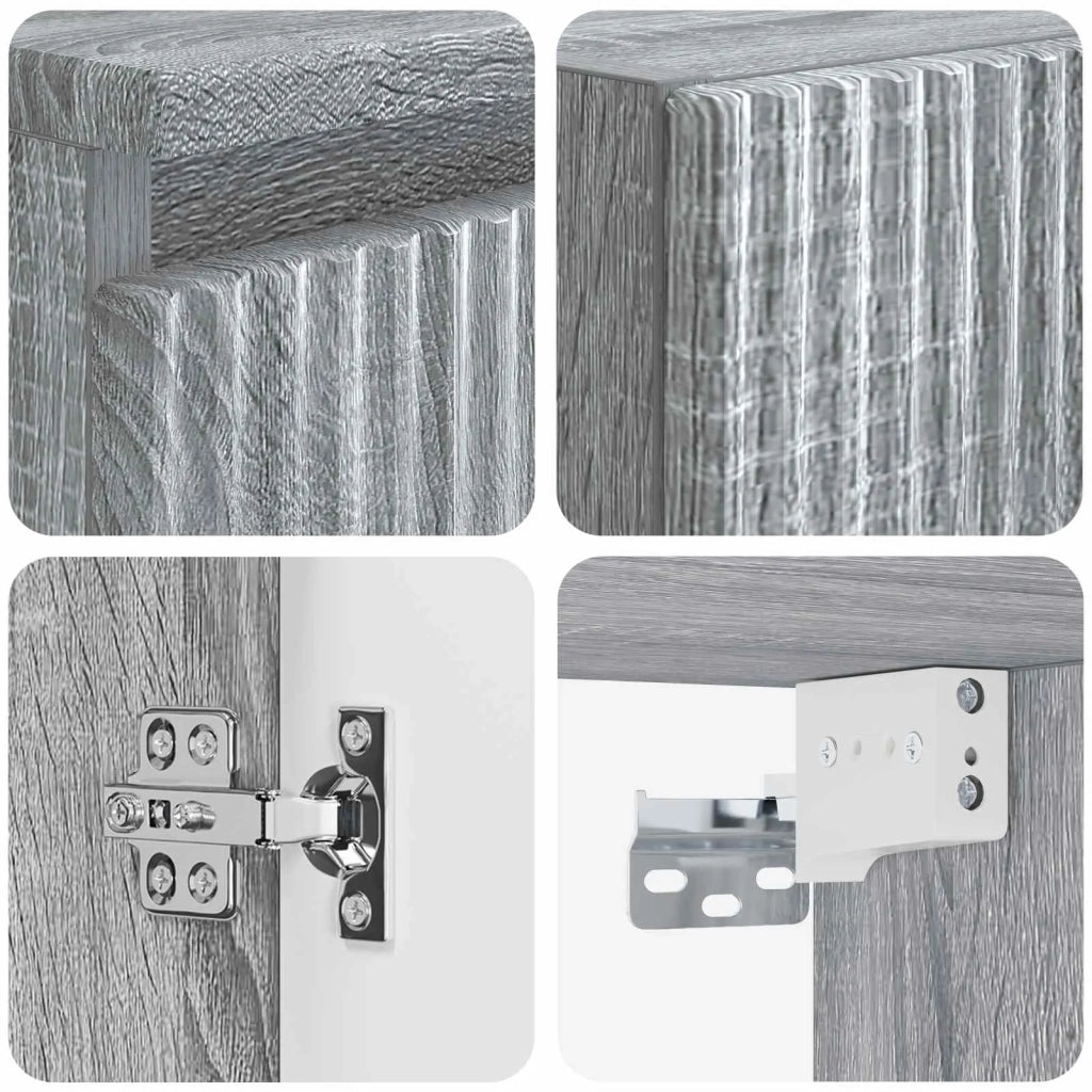 Set di mobili per il bagno 3 pz Sonoma grigio 3406069