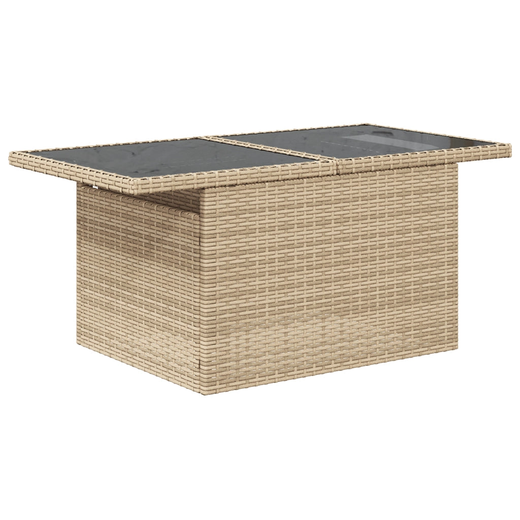 Set di Divani da Giardino  in 7 Pezzi con Cuscini in Polyrattan Beige