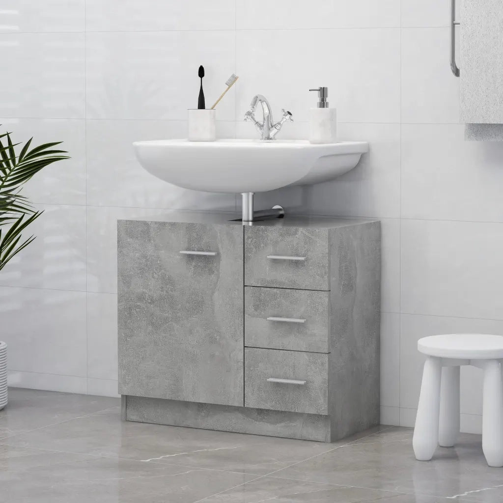 Mobile Sottolavabo Grigio Cemento 63x30x54 cm in Truciolato cod mxl 12417