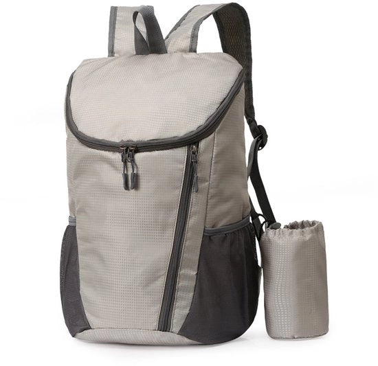 Borsa da Ciclismo Portatile Ripiegabile - Zaino Ultraleggero per Escursionismo - Per Bicicletta, Viaggio e Escursione - Grigio