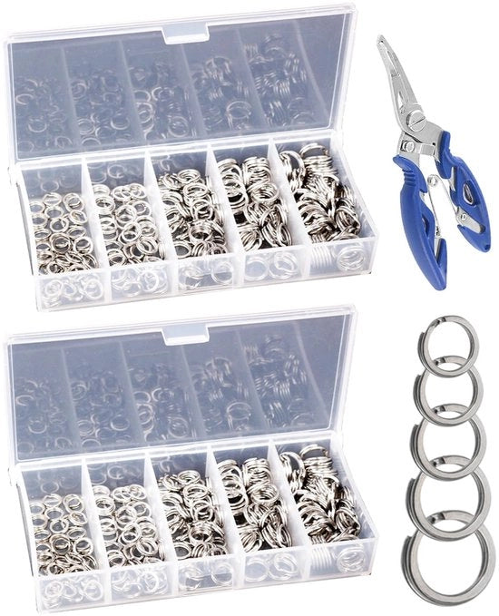 Raccoglitori a ventosa in acciaio inossidabile, 200 pezzi in diverse dimensioni, connessioni circolari robuste per la pesca, ideali per le lenze e le amo.