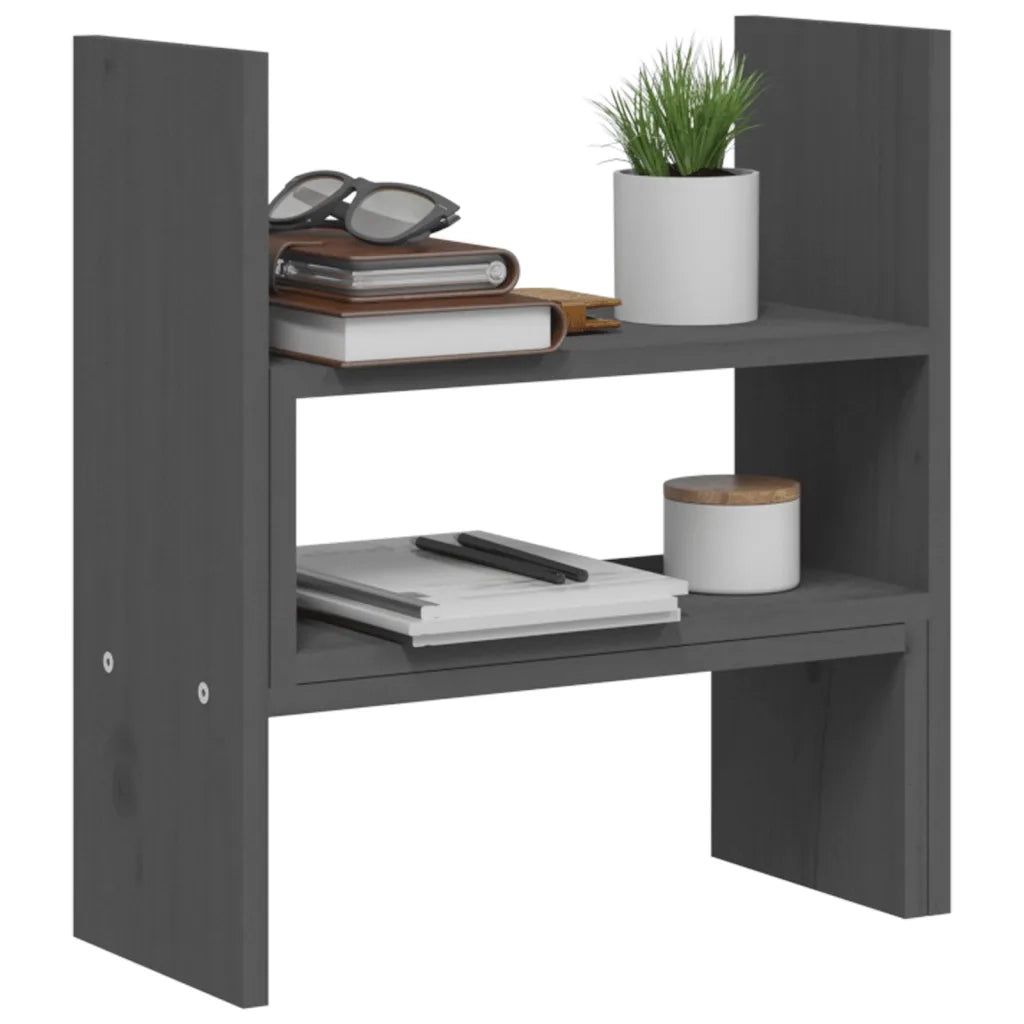 Supporto Monitor Grigio (39-72)x17x43 cm Legno Massello di Pino cod mxl 60885