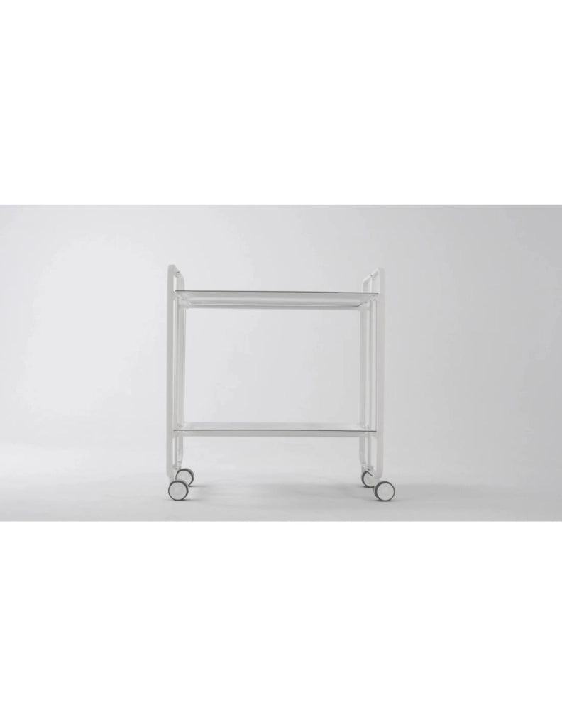 Carrello da cucina pieghevole bianco con ruote BAUHAUS 2 ripiani