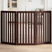 vidaXL Cancello Cani Pieghevole 3 Pannelli Marrone 150cm Legno Pioppo